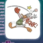 Donald Duck Humorous Baseball Bonk Star Hit Embroidery Designs - Instant Download