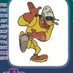 Dynamic Duck Cartoon Pilot Superhero Embroidery Designs - Instant Download