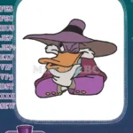 Darkwing Duck superhero cartoon embroidery designs with purple hat and cloak - Instant Download