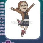 Happy Agnes Despicable Me cartoon girl jumping embroidery designs - Instant Download