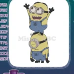 Happy Minion Stacking Cheerful Cartoon Embroidery Designs - Instant Download