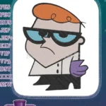 Cartoon Network Dexter serious boy genius embroidery designs - Instant Download