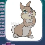 Sweet Thumper bunny with crossed paws embroidery designs - Instant Download