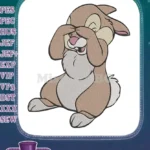 Cute Thumper rabbit playing peek-a-boo embroidery designs - Instant Download