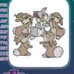 Cute Thumper and Friends Bunny Embroidery Designs - Instant Download