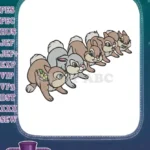 Adorable cartoon squirrel and Thumper forest animal embroidery designs - Instant Download