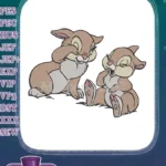 Cute Disney Bunnies Thumper Sisters Giggling Face Covering Embroidery Designs - Instant Download