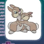 Adorable Thumper and Bunny Sibling Hugging Digital Embroidery Designs - Instant Download