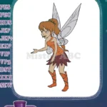 Cute mythical fairy with wings embroidery designs for fantasy projects - Instant Download
