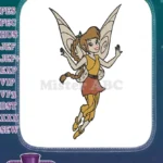 Happy Flying Fairy Pixie with Braid Embroidery Designs - Instant Download