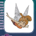 Magical flying fairy character with beautiful wings embroidery designs - Instant Download