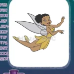Smiling Princess Tiana Fairy Flying Disney Character Embroidery Designs - Instant Download