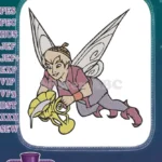 Terence the dust-talent fairy with golden horn embroidery designs - Instant Download