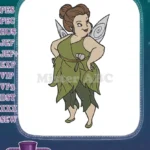 Confident Plump Fairy Green Leaf Dress Embroidery Designs - Instant Download