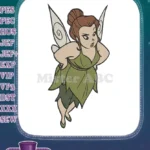 Sassy Chubby Fairy with Green Leaf Dress and Wings Embroidery Designs - Instant Download