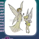 Elegant and cute flying fairies embroidery designs for magical projects - Instant Download