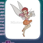 Cute fairy with flower embroidery designs for magical projects - Instant Download