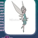 Cute Tinkerbell Fairy Character Applique Embroidery Designs - Instant Download