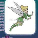 Smiling Tinker Bell flying fairy character machine embroidery designs - Instant Download