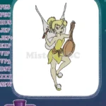 Tinker Bell fairy character holding hammer and pan embroidery designs - Instant Download