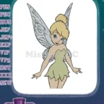 Tinkerbell blonde fairy character with magical wings embroidery designs - Instant Download