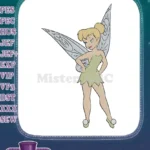 Tinkerbell Fairy with Green Dress and Wings Embroidery Designs - Instant Download