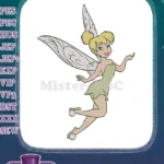 Enchanting Tinker Bell flying fairy character embroidery designs - Instant Download