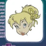 Tinkerbell Fairy Blonde Hair Blue Eyes Embroidery Designs - Instant Download