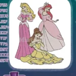 Beloved Disney Princesses Aurora Ariel Belle Character Embroidery Designs - Instant Download
