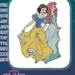 Snow White and Ariel Disney Princesses embroidery designs - Instant Download