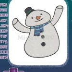 Happy Snowman with Hat and Scarf Winter Embroidery Designs - Instant Download