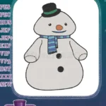 Friendly snowman winter holiday embroidery designs with hat and scarf - Instant Download