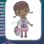 Doc McStuffins girl doctor cartoon character embroidery designs - Instant Download