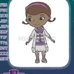 Doc McStuffins cheerful doctor girl cartoon embroidery designs for kids - Instant Download