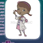 Doc McStuffins cartoon doctor girl embroidery designs for kids - Instant Download