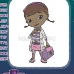 Doc McStuffins inspired girl doctor cartoon character embroidery designs - Instant Download