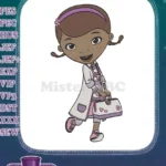 Doc McStuffins inspired cartoon girl doctor bag embroidery designs - Instant Download