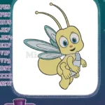 Cute Cartoon Yellow Flying Bee Insect Embroidery Designs - Instant Download