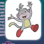 Dora's Boots the Monkey Happy Jumping Embroidery Designs - Instant Download