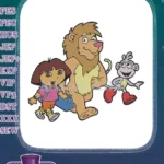 Dora Explorer Boots Monkey Lion cartoon embroidery designs - Instant Download