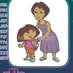 Dora the Explorer and Mami sweet cartoon embroidery designs - Instant Download