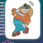 Funny Beagle Boy Robber with Halo and Sack Embroidery Designs - Instant Download