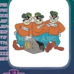 Mischievous Beagle Boys cartoon characters with safe embroidery designs - Instant Download