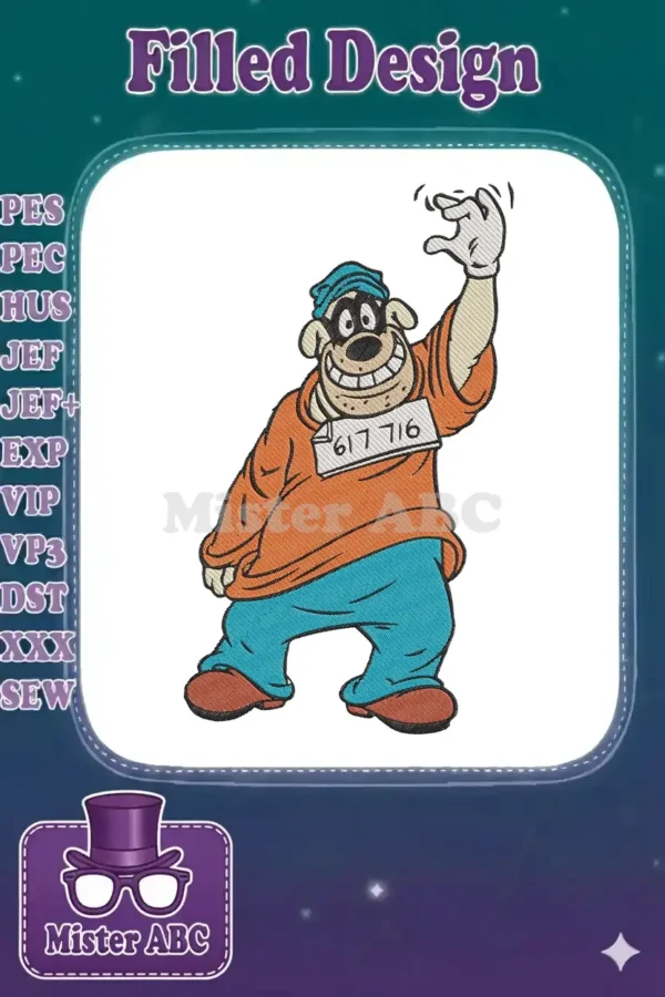 Max Goof, Goofy's son, in an orange jumpsuit with a blue cap and a name tag, striking an energetic pose.