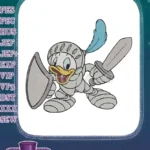 Donald Duck Knight with Sword Shield Character Embroidery Designs - Instant Download