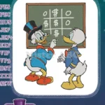 Scrooge McDuck Donald Duck Money Game Blackboard Embroidery Designs - Instant Download