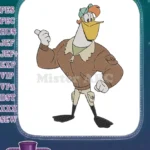 Launchpad McQuack DuckTales pilot character embroidery designs - Instant Download