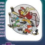 Disney Donald Duck and Nephews Ice Hockey Embroidery Designs - Instant Download