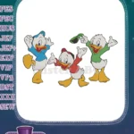 Huey Dewey Louie Disney cartoon ducklings playful embroidery designs - Instant Download