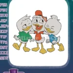 Happy Huey Dewey Louie DuckTales Cartoon Brothers Embroidery Designs - Instant Download